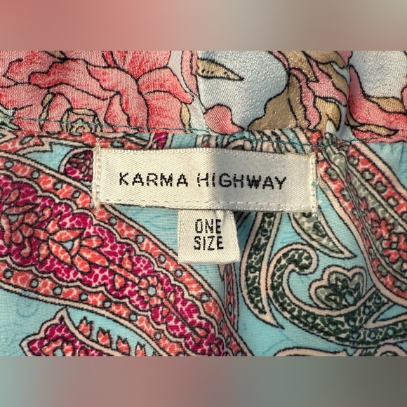 Karma Highway Floral Paisley Colorful Short Open Kimono OS Bohemian Hippie - Picture 5 of 10